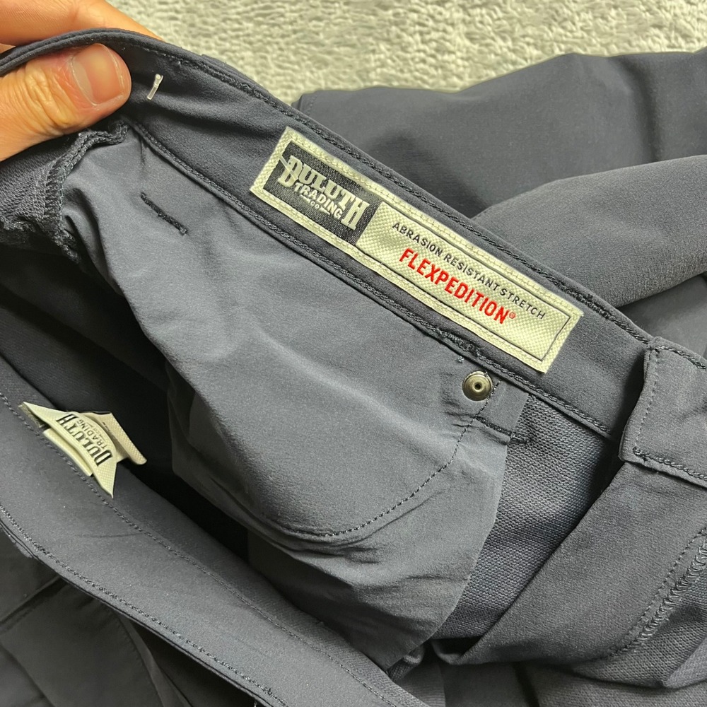 Duluth Trading Co Flexpedition Bootcut Pants Navy Blue 14x33 Hiking Work 95704 - Picture 4 of 13